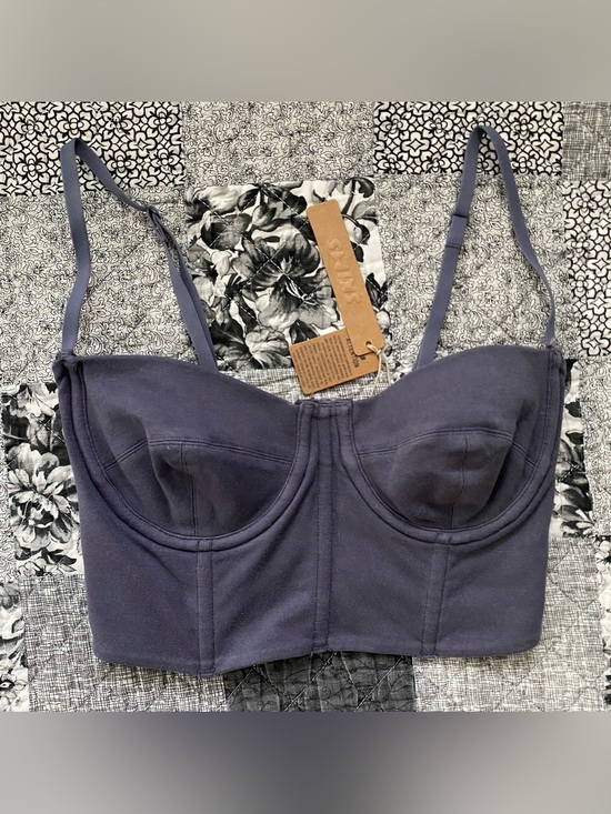 SKIMS Tops - skims outdoor bustier top in steel blue — size xxs